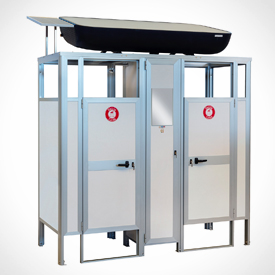 Cabina doccia con pannello solare