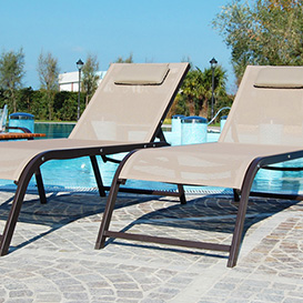 Lettino mod. Comfort senza tettino con telaio marrone