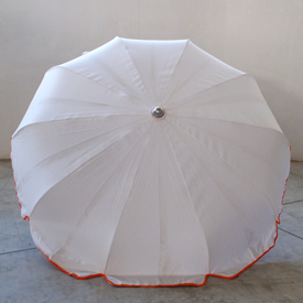 Ombrellone in alluminio 220/10 stecca curva bianco bordino arancio o altro colore