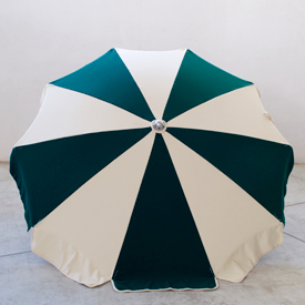 Ombrellone Borgo in alluminio 200/10 bicolore a spicchi ecru/verde
