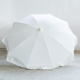 Ombrellone 200/10 in alluminio colore bianco, nuovo senza bastone sotto.
