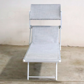 Lettino alluminio 2 posizioni telaio senza compassi colore grigio.