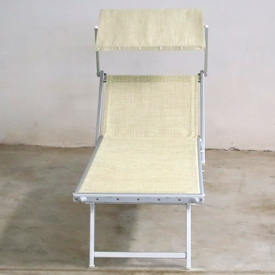 Lettino alluminio 3 posizioni seminuovi, telaio senza compassi colore ecru.