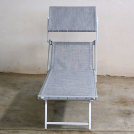 Lettino alluminio 3 posizioni telaio senza compassi colore grigio TWM.