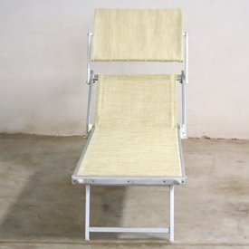 Lettino alluminio telaio con leve colore ecru.