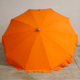 Ombrellone alluminio 200/10 colore arancio senza bastone sotto.