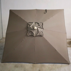 Ombrellone alluminio misura 2x2 Quadro con soffietto, colore talpa senza bastone sotto.