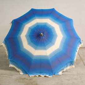 Ombrellone alluminio 180/10 sfumato bianco/azzurro, senza bastone sotto.