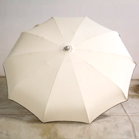 Ombrellone alluminio 240/10 stecca curva colore ecru, senza bastone sotto.