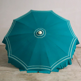 Ombrellone alluminio 200/10 colore verde riga bianca senza bastone sotto.